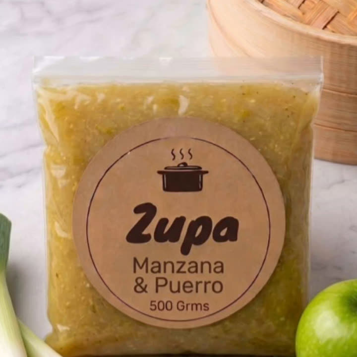 Sopa Zupa de manzana & puerro